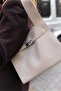 Shopper Bag Shoulder Bag with Belt Accessory Cream - 3