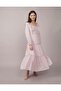 AE Long-Sleeve Tiered Embroidered Midi Dress