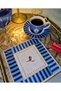2 Pieces Blue Pip Studio Compatible Embroidered Love Bird Detailed Cocktail Presentation Napkins - 4