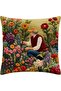 Digital Printed Punch Embroidery Look Nature Themed Decorative Throw Pillow Cover - 4