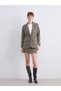 V-Neck Plaid Women's Cashmere Blazer Jacket - 2
