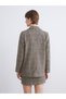 V-Neck Plaid Women's Cashmere Blazer Jacket - 4