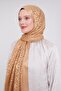 Gold Large Floral Patterned Deluxe Devore Shawl - 4
