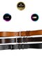 Genuine Leather 4 cm Classic Plain Men's Belt 3 Pieces - Brown, Black, Tan (Denim/Leinen) - 2