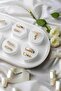 9 Pieces Concrete Ring Holder Stand Set - Handmade White Minimalist Jewelry Display Presentation Tray - 2