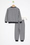 Smoked Boys' Cute Embroidered Striped Fleece-Lined Tracksuit Set 23312 - 5