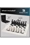 15" White & Black Marble Chess Set with Storage Box – Classic Luxury Chess Board Gift - 5