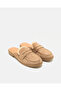 Women Taupe Fur Trim Loafer - 2