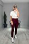 Narrow Leg Stretch Fabric Pants with Front Stripe - 3
