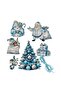 Blue Decorated 6-Piece Christmas Tree Ornament-