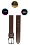 Genuine Leather Tan Special Double Stitched 4 cm Classic Men's Belt - 2