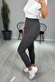 Narrow Leg Stretch Fabric Pants with Front Stripe - 8
