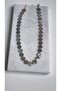 Special series serrated patterned circle plate row necklace (43 cm)