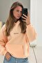 Women's Oversize Sweatshirt Hoodie Chmp Studios Printed Orange – Hooded, Kangaroo Pocket, 3 Strands - 2