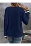 Women's Long Sleeve V-Neck Waffle Blouse, Winter Blouse-Comfortable and Stylish Design - 2