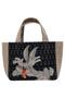 Women's vegan black medium tote bag - warner bros bugs bunny playful bugs design - 3
