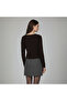 Women's Brown Wool Floral Embossed Soft Textured Long Sleeve Knitwear Sweater - 3