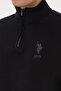 Men's Comfort Fit Half Zip Black Sweatshirt 50315936-Vr046 - 7