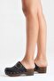 Sylive women's genuine leather clog slippers - black - 3