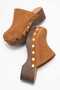 Sarine Women's Genuine Leather Clogs Sandals Tan Suede - 8