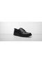 Gr0435 Genuine Leather Lace-Up Black Flat Eva Sole Stitching Detailed Sports Classic Shoes