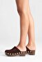 Sarine women's genuine leather clog sandals - coffee suede - 4