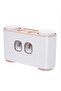 Multi-functional Toothbrush Holder Wall Mount, Toothpaste Dispenser with 4 Cups 4 Brush Slots - 7