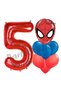 Spider-Man 5 Year Old Balloon and Red Number Balloon Birthday Party Set Navy Blue Balloon Set