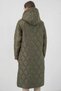 Women's Khaki Hooded Quilted Long Puffer Coat Hzl24W-Bd151771 - 7