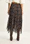 Women's Khaki Plaid Patterned Wrinkled Effect Lined Midi Chiffon Skirt De251105 60283760 - 7