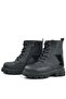 Genuine Leather Black Star Detailed Girls' Boots - 6