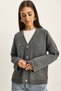 Women's Anthracite Buttoned Pocket Detailed V-Neck Long Sleeve Knitwear Cardigan Th251059 60283799 - 3