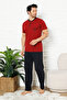 Men's 100% Cotton Pajama Set-3 Buttons-Collar Pocket 12384 - 3