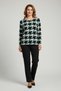 Women's Plus Size Stretch Fabric Crew Neck Houndstooth Pattern Soft Sweater Mom Blouse