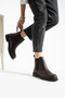 Women's Black Flat Heel Chelsea Boots - 2