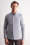 Men's Dark Navy Blue Smart Button-Down Collar Long Sleeve Slim Fit Shirt 1004255166 - 3