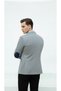 PlusScorpion Gray Men's Italian Cut Blazer Jacket – Navy Detailed, Sleeve Patches, Slim Fit Stylish Taste - 4