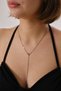 Steel Paperclip Y Necklace Low-Cut Necklace 2mm Elegant Minimal 50cm