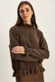 Women's Brown Ruffle Collar Detailed Knitwear Sweater Tk251152 60283821 - 4