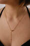 Steel Heart Y Necklace Chain Adjustable Necklace 1mm Elegant Minimal 45cm - 5