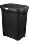 50L Laundry Basket with Lid - Spacious and Stylish Storage for Clothes, Toys, and More (Black) - 3