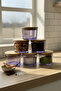 Vetro - Set of 6 Glass Breakfast Bowls with Bamboo Lids 220 Cc - 3