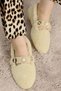 Women's Pearl and Tuğra Detailed Plush Ballerinas - 3