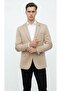 Beige Men's Italian Fit Blazer Jacket – Sleeve Patched, Slim Fit, Stylish and Modern Design