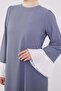 Anthracite Sleeves Chiffon Pleated Dress - 5