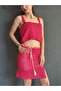 Hand Knitted Pink Skirt Bustier Set - 2