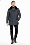 Larin Navy Blue Genuine Fur Collar Waterproof Men's Coat - 3