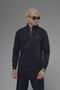 Unisex Regular Fit Mock Neck Half Zip Interlock Pique Sweatshirt - Navy Blue - 5