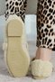 Women's Pearl and Tuğra Detailed Plush Ballerinas - 5