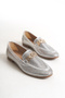 Andra Women's Buckled Round Toe Daily Ballerinas Silver